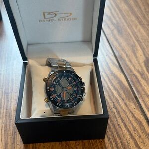 Men's Black and Silver Watch